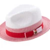 Men's Braided Straw Fedora Two Tone Weave In Red -Clothing Shop m1ZqnOYg