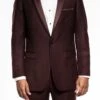 Brown Slim Fit 2 Piece Tuxedo With Satin Peak Lapel