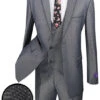 Birdseye Pattern Modern Fit 3 Piece Charcoal Suit With Contrast Trim -Clothing Shop mv2b 1 charcoal 1024x f15fabe8 6f5a 427f b642 e30a12d319af
