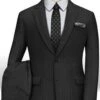 Men's Modern Fit Wool Suit Pinstripe Dark Gray