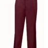 Burgundy Dress Pants Regular Leg Pleated Pre-hemmed With Cuffs