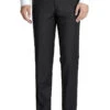 Black Slim Fit Dress Pants Flat Front Pre-hemmed