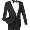 Sierra Collection - 1 Button Slim Fit Tuxedo Black With White Lapel -Clothing Shop s1sh 2 white black2