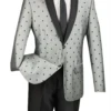 Polka Dots Fashion Suit 2 Buttons 2 Piece Slim Fit Gray -Clothing Shop s2dr 5 gray