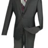 Men's Slim Fit 2 Piece Suit Single Breasted 2 Button Design Smoke