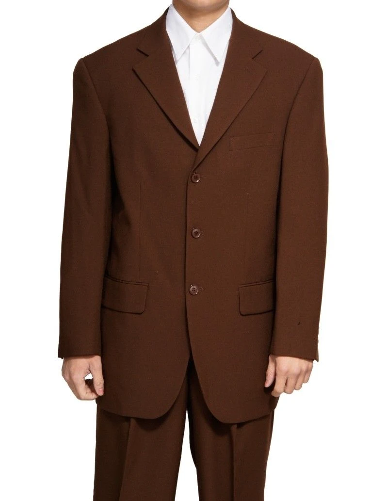 Mont Blanc Collection - Regular Fit Suit 3 Button 2 Piece In Brown 3 Mont Blanc Collection - Regular Fit Suit 3 Button 2 Piece In Brown