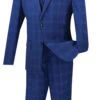 Monopoly Collection - 2 Buttons 3 Piece Suit Slim Fit Glen Plaid Blue -Clothing Shop sv2w 4 blue