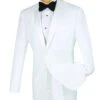 Slim Fit 2 Piece Tuxedo Single Breasted 2 Button Design In White -Clothing Shop t slpp white