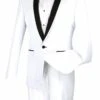 Kingsman Collection - Shawl Collar Slim Fit Tuxedo 2 Piece 1 Button White -Clothing Shop t ss white