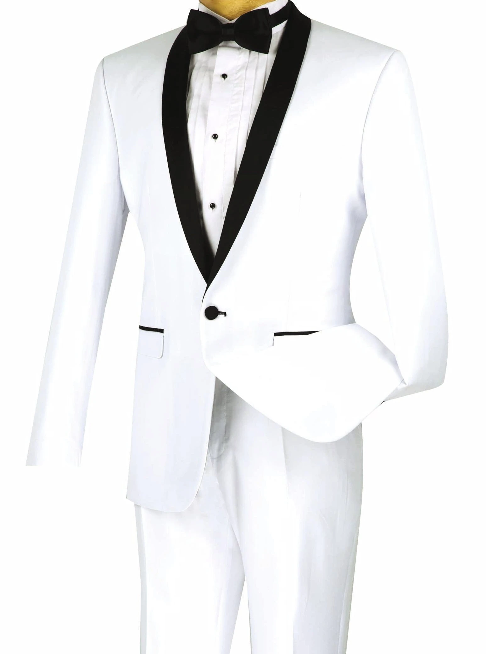 Kingsman Collection - Shawl Collar Slim Fit Tuxedo 2 Piece 1 Button White 3 Kingsman Collection - Shawl Collar Slim Fit Tuxedo 2 Piece 1 Button White