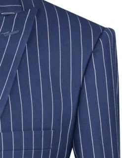 Odyssey Collection - Blue Regular Fit 3 Piece Suit 2 Button Gangster Stripe 7 Odyssey Collection - Blue Regular Fit 3 Piece Suit 2 Button Gangster Stripe -Clothing Shop v2rs 9 blue detail