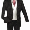 Helios Collection - Regular Fit 3 Piece Suit 2 Button Banker Stripe In Black 1 Helios Collection - Regular Fit 3 Piece Suit 2 Button Banker Stripe In Black -Clothing Shop v2rs 6 blacks