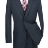 Olympia Collection - Glen Plaid Regular Fit Suit 3 Piece Navy Blue -Clothing Shop v2rw 15 blue