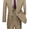 Renaissance Collection - Regular Fit 3 Piece Suit Camel -Clothing Shop v2rw 7 camels