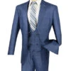 Renaissance Collection - Regular Fit 3 Piece Suit Oxford Blue