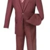 Morgan Collection - Regular Fit 3 Piece Suit 2 Button In Maroon -Clothing Shop v2tr maroon