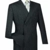 Rockefeller Collection - Double Breasted Stripe Suit Black Regular Fit 2 Piece -Clothing Shop vinci mens charcoal executive stripe double breasted suits dss 3 19