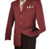 Burgundy Regular Fit 3 Button Blazer